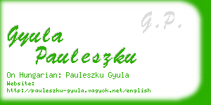 gyula pauleszku business card